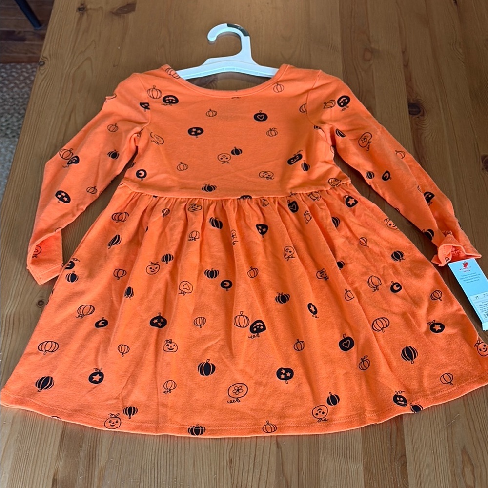 Cat & Jack Orange and Black Halloween Dress